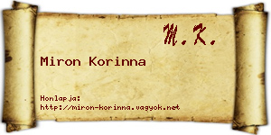 Miron Korinna névjegykártya